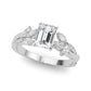 Nature Inspired Twisted Shank Cluster Side Engagement Ring