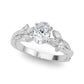 Nature Inspired Twisted Shank Cluster Side Engagement Ring