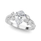 Nature Inspired Twisted Shank Cluster Side Engagement Ring