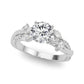 Nature Inspired Twisted Shank Cluster Side Engagement Ring