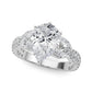 Round & Marquise Twisted Engagement Ring