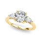 3-Stone Round Engagement Ring w/ Pear Sides