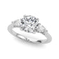 3-Stone Round Engagement Ring w/ Pear Sides
