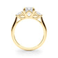 3-Stone Round Engagement Ring w/ Pear Sides