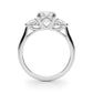3-Stone Round Engagement Ring w/ Pear Sides