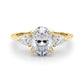 3-Stone Oval Engagement Ring w/ Pear Sides