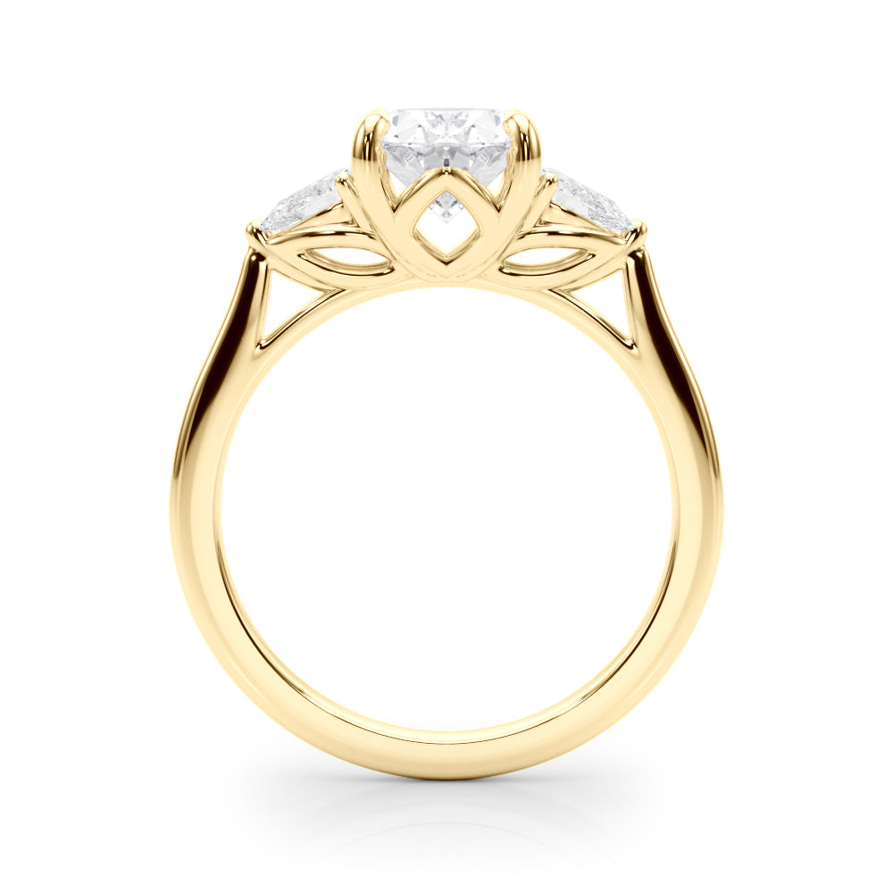3-Stone Oval Engagement Ring w/ Pear Sides