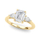 3-Stone Emerald Engagement Ring w/ Pear Sides