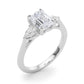 3-Stone Emerald Engagement Ring w/ Pear Sides