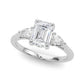 3-Stone Emerald Engagement Ring w/ Pear Sides