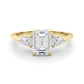3-Stone Emerald Engagement Ring w/ Pear Sides