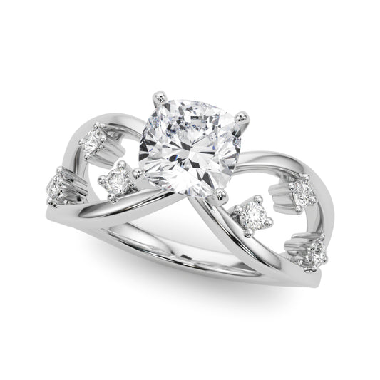 Split Shank Scattered Diamond Engagement Ring