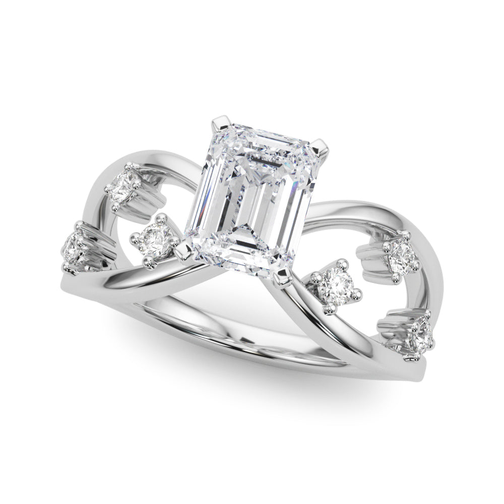 Split Shank Scattered Diamond Engagement Ring