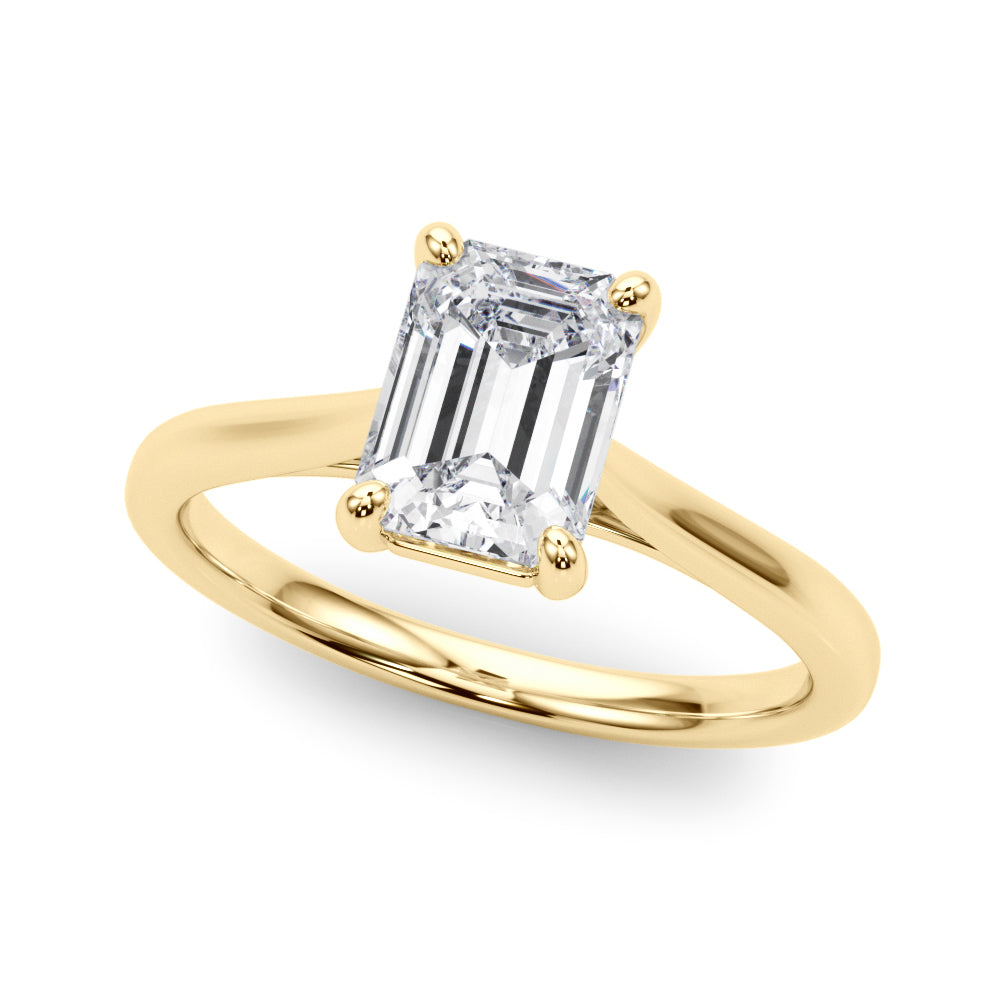 Solitaire Emerald Cut Engagement Ring