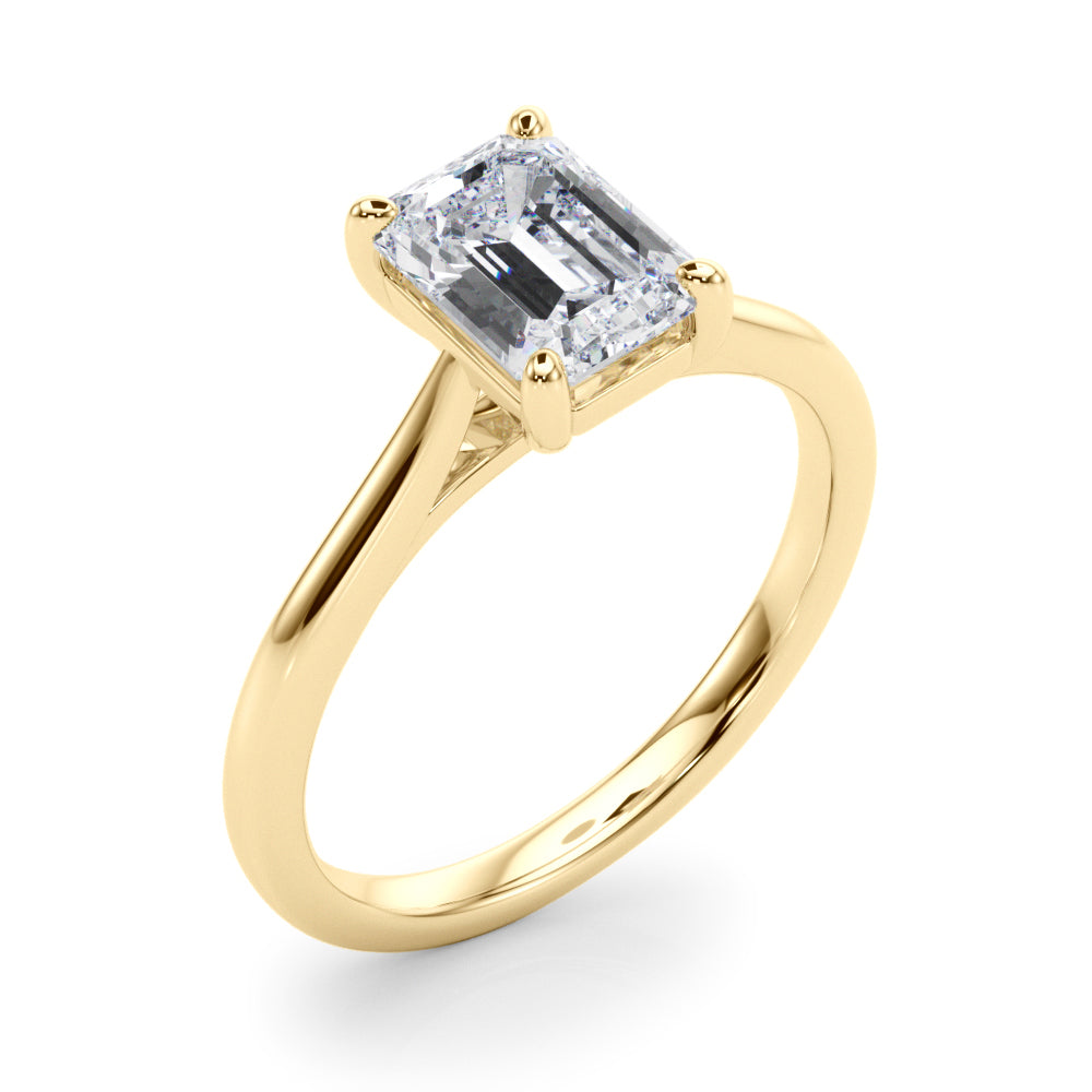 Solitaire Emerald Cut Engagement Ring