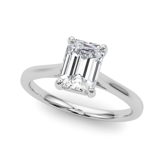 Solitaire Emerald Cut Engagement Ring
