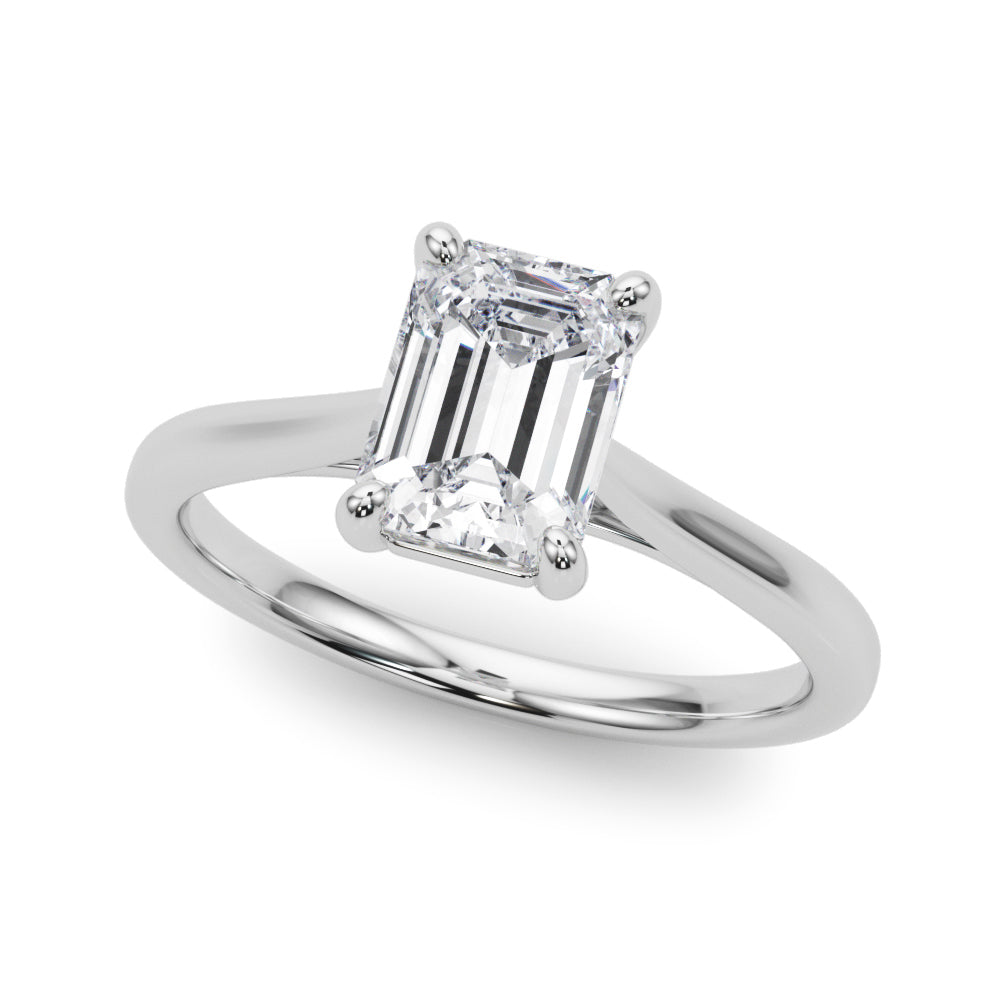 Solitaire Emerald Cut Engagement Ring