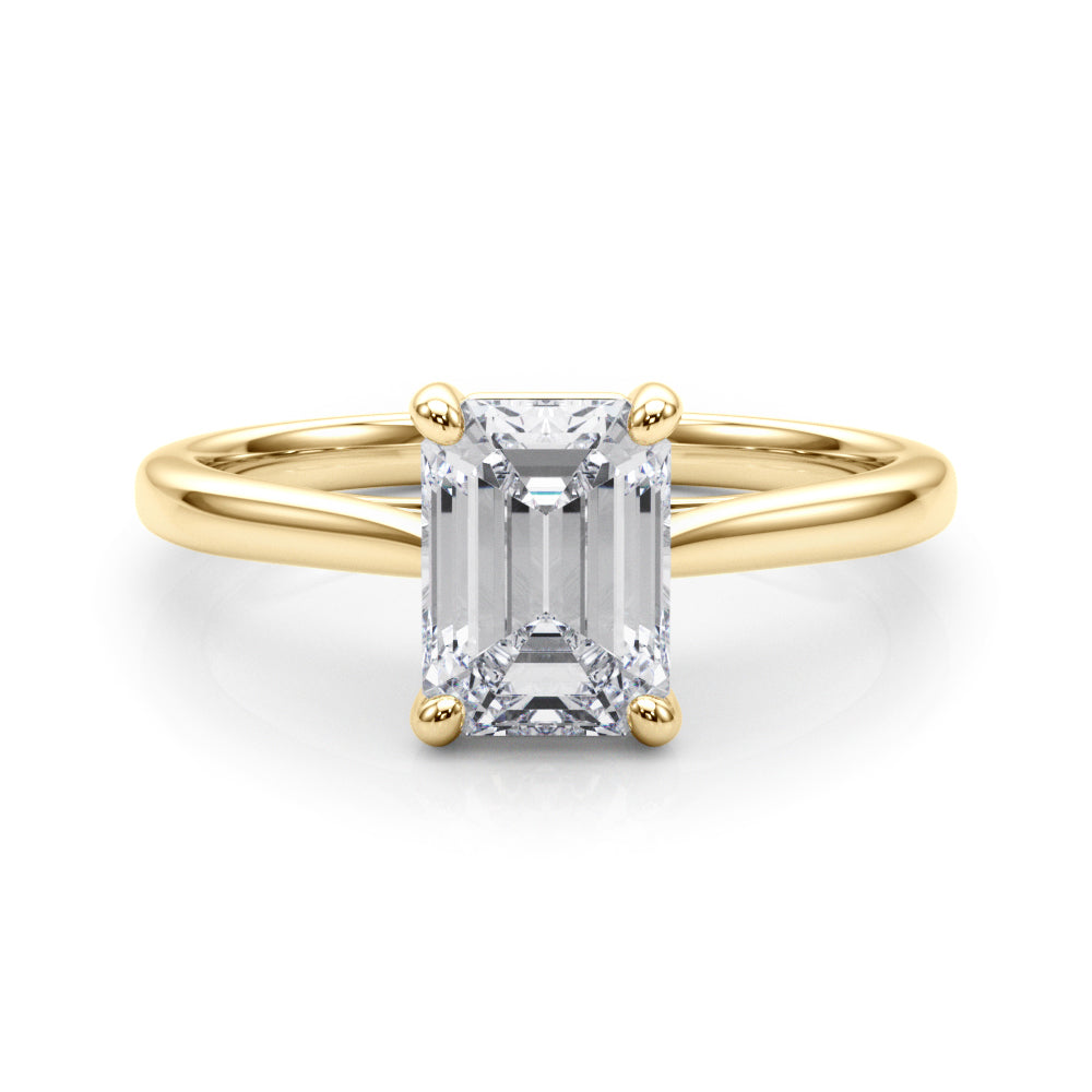Solitaire Emerald Cut Engagement Ring