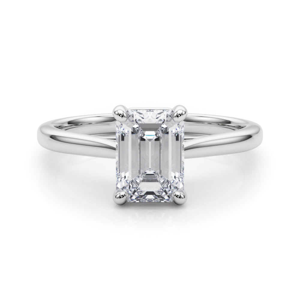 Solitaire Emerald Cut Engagement Ring