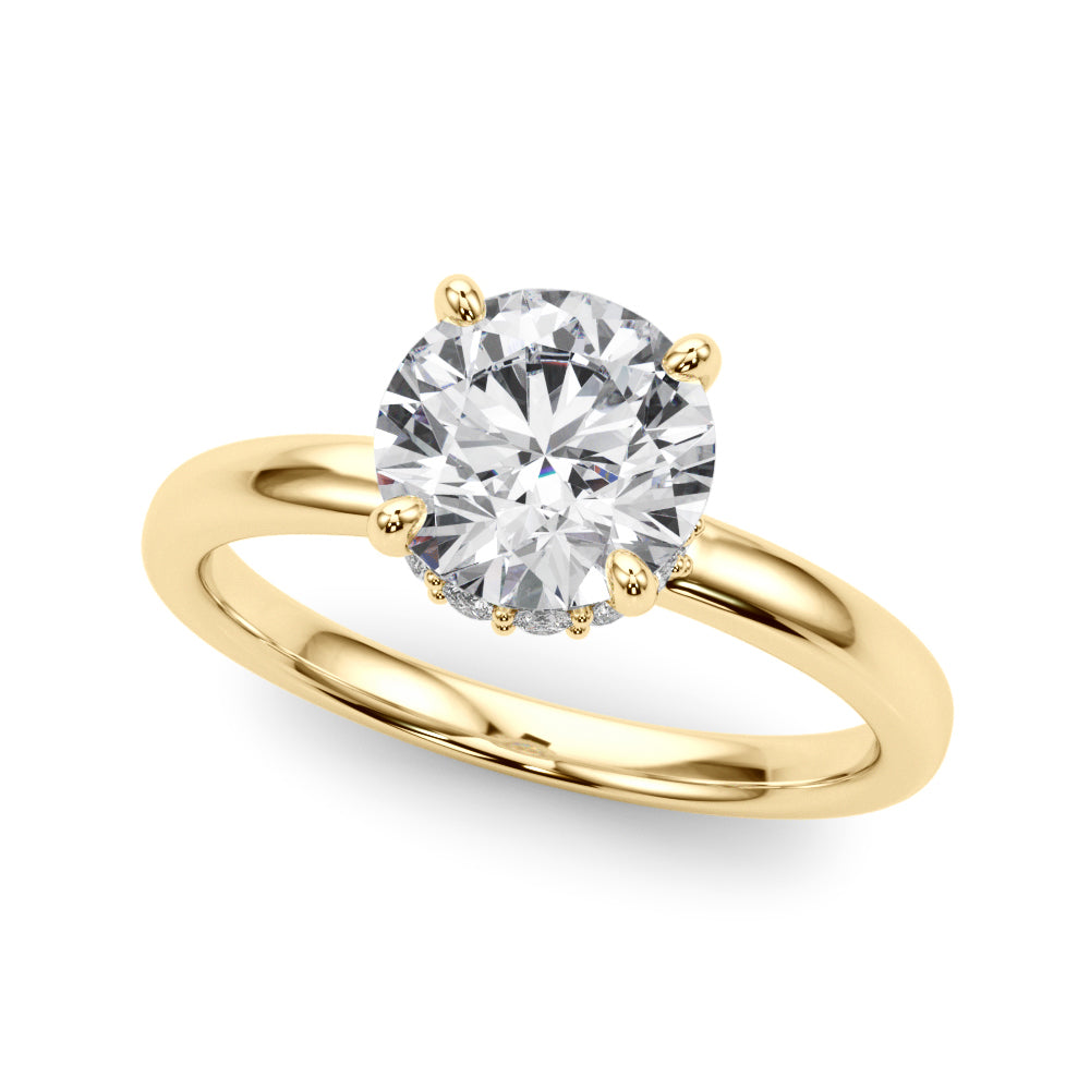 Round Hidden Halo Engagement Ring