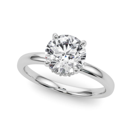 Round Hidden Halo Engagement Ring