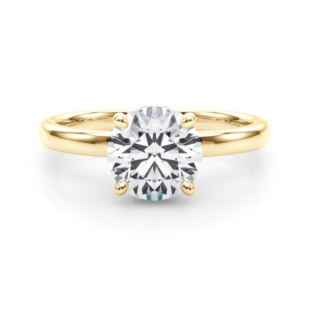 Round Hidden Halo Engagement Ring