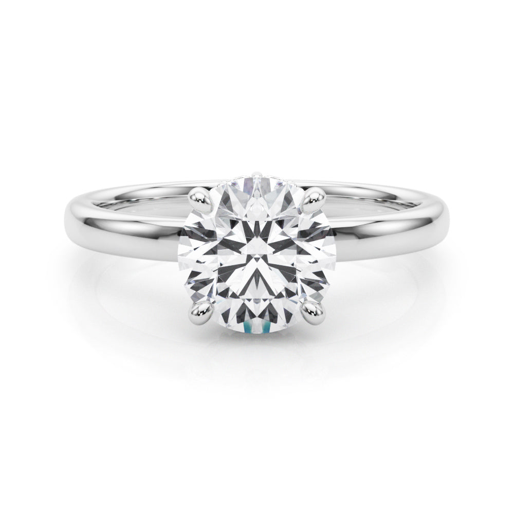 Round Hidden Halo Engagement Ring
