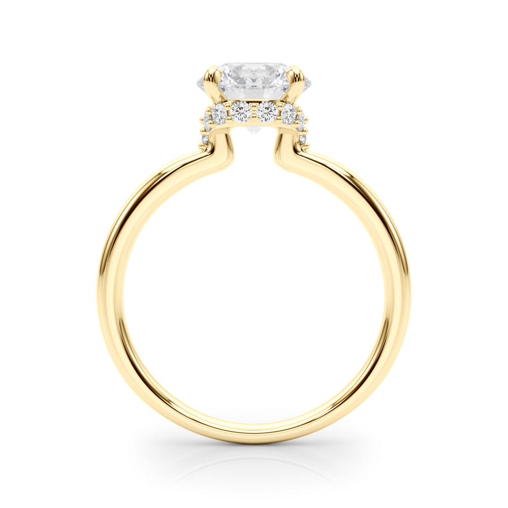 Round Hidden Halo Engagement Ring
