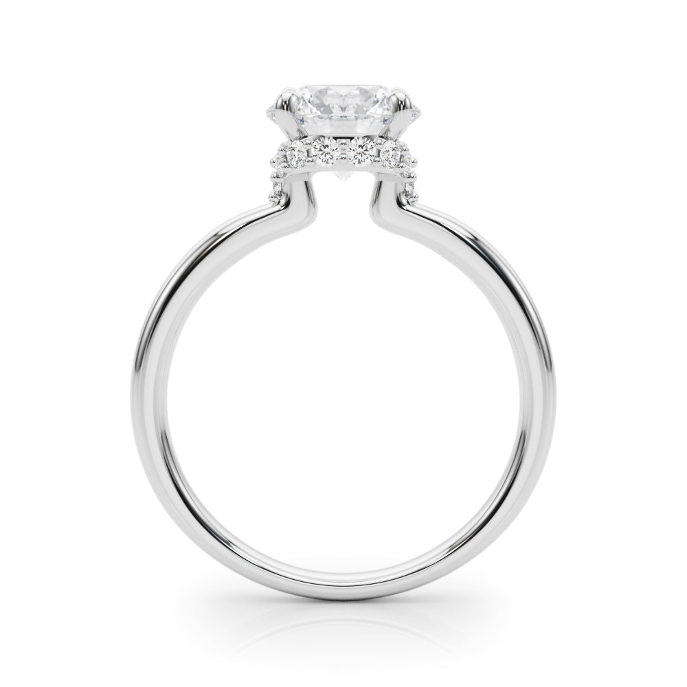 Round Hidden Halo Engagement Ring