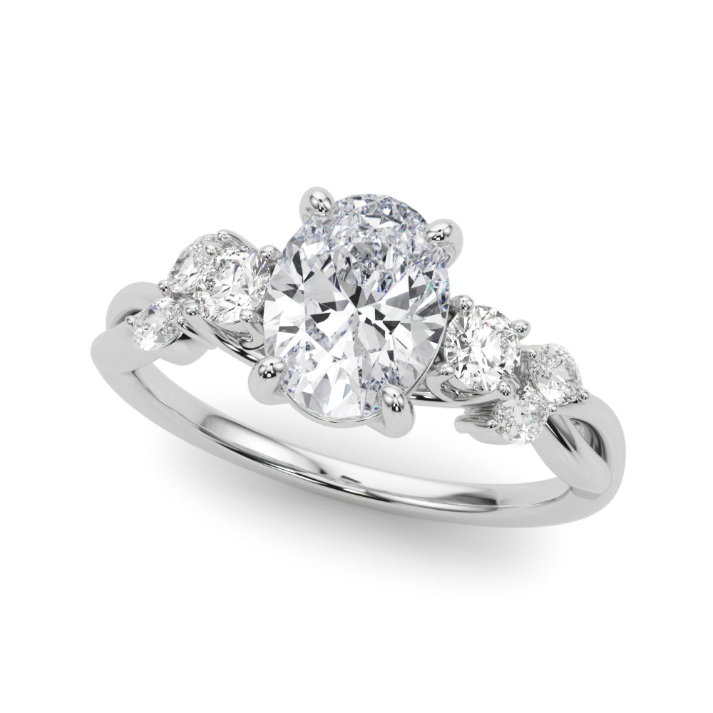 Scattered Oval Engagement Ring