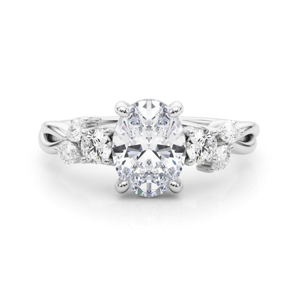 Scattered Oval Engagement Ring