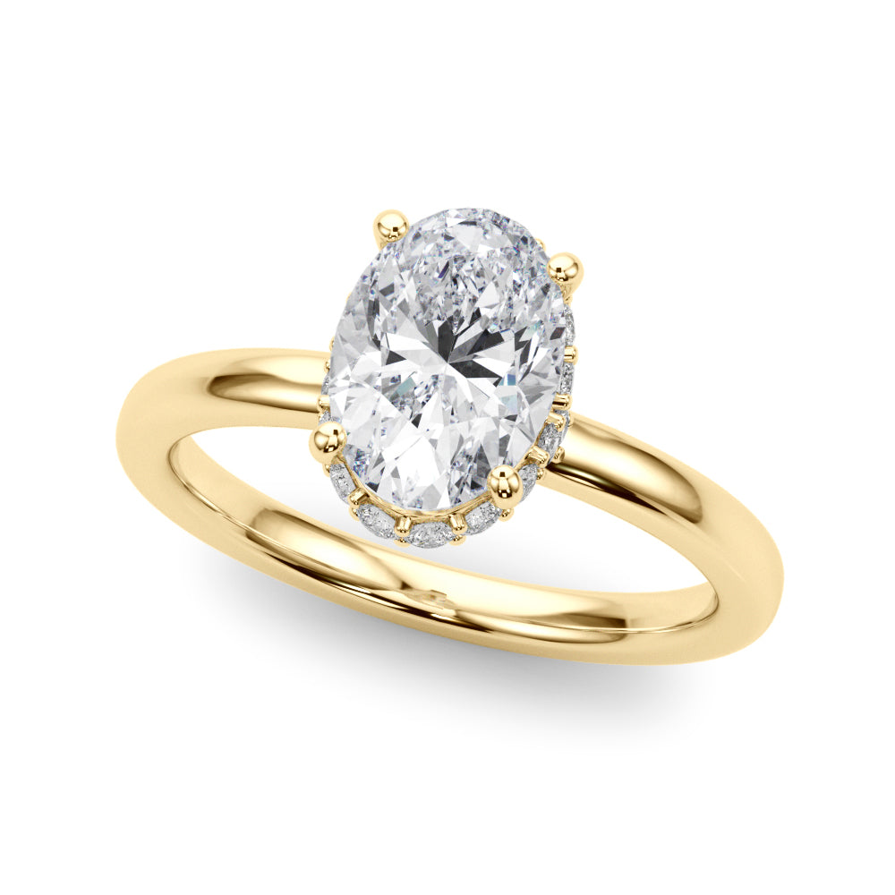 Hidden Halo Oval Engagement Ring