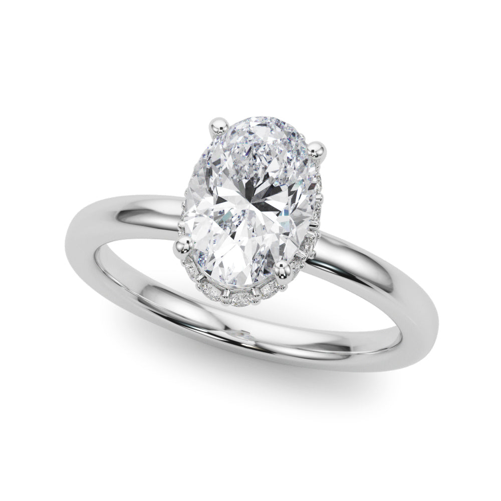 Hidden Halo Oval Engagement Ring