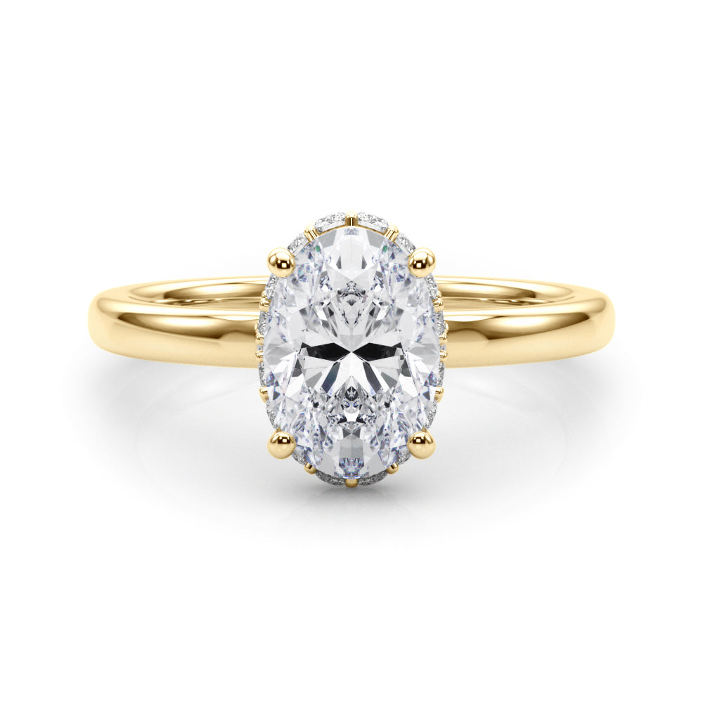 Hidden Halo Oval Engagement Ring