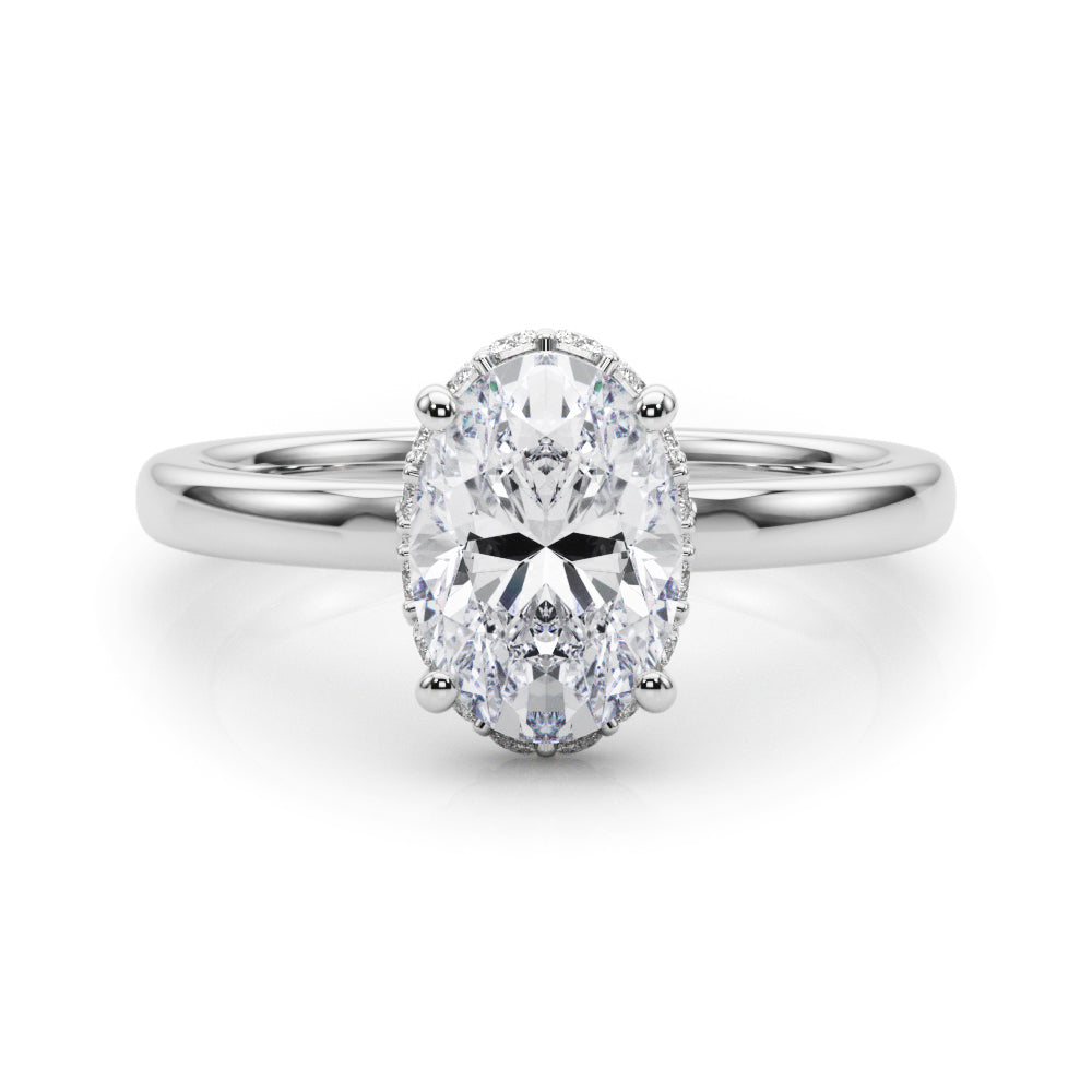 Hidden Halo Oval Engagement Ring