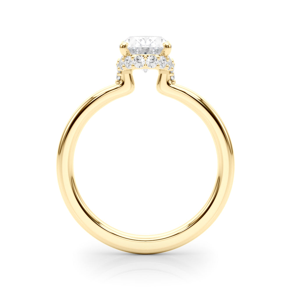 Hidden Halo Oval Engagement Ring