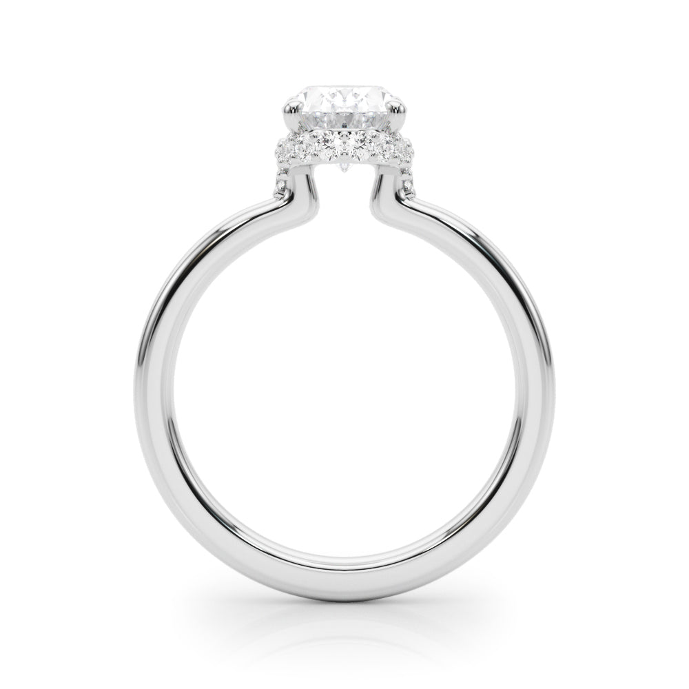 Hidden Halo Oval Engagement Ring