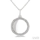 1/10 Ctw Circle Shape Round Cut Diamond Keepsake Locket Pendant With Chain in Sterling Silver