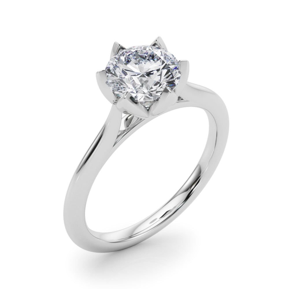 6-Prong Round Tulip Solitaire Engagement Ring