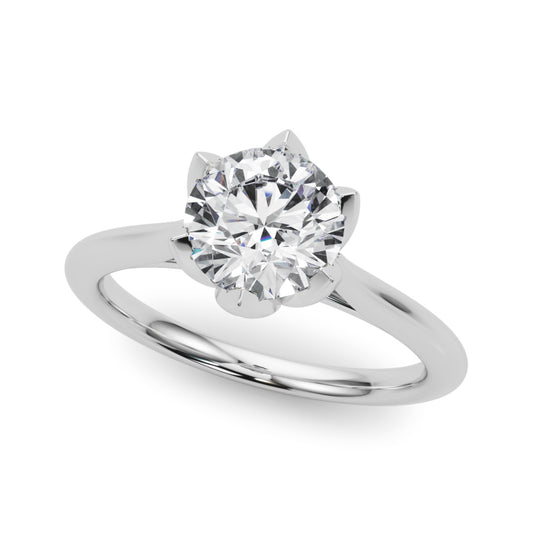 6-Prong Round Tulip Solitaire Engagement Ring