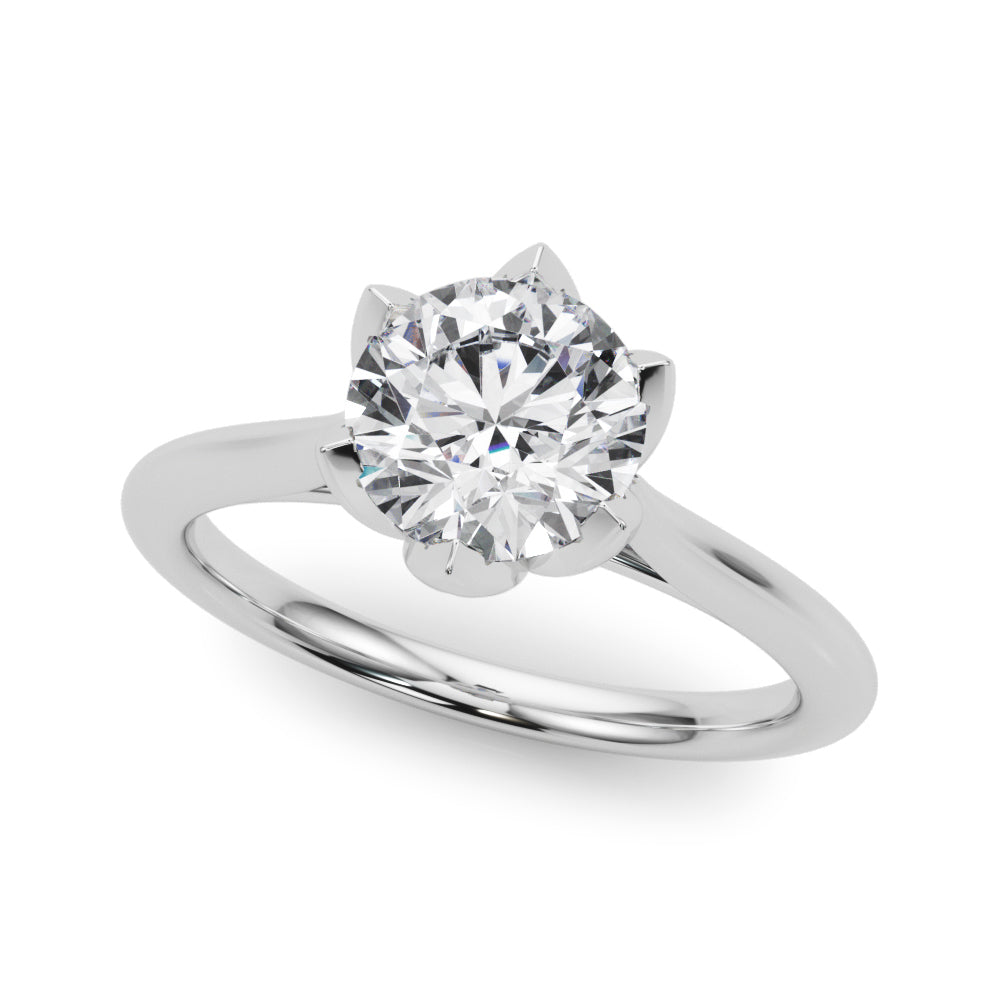 6-Prong Round Tulip Solitaire Engagement Ring