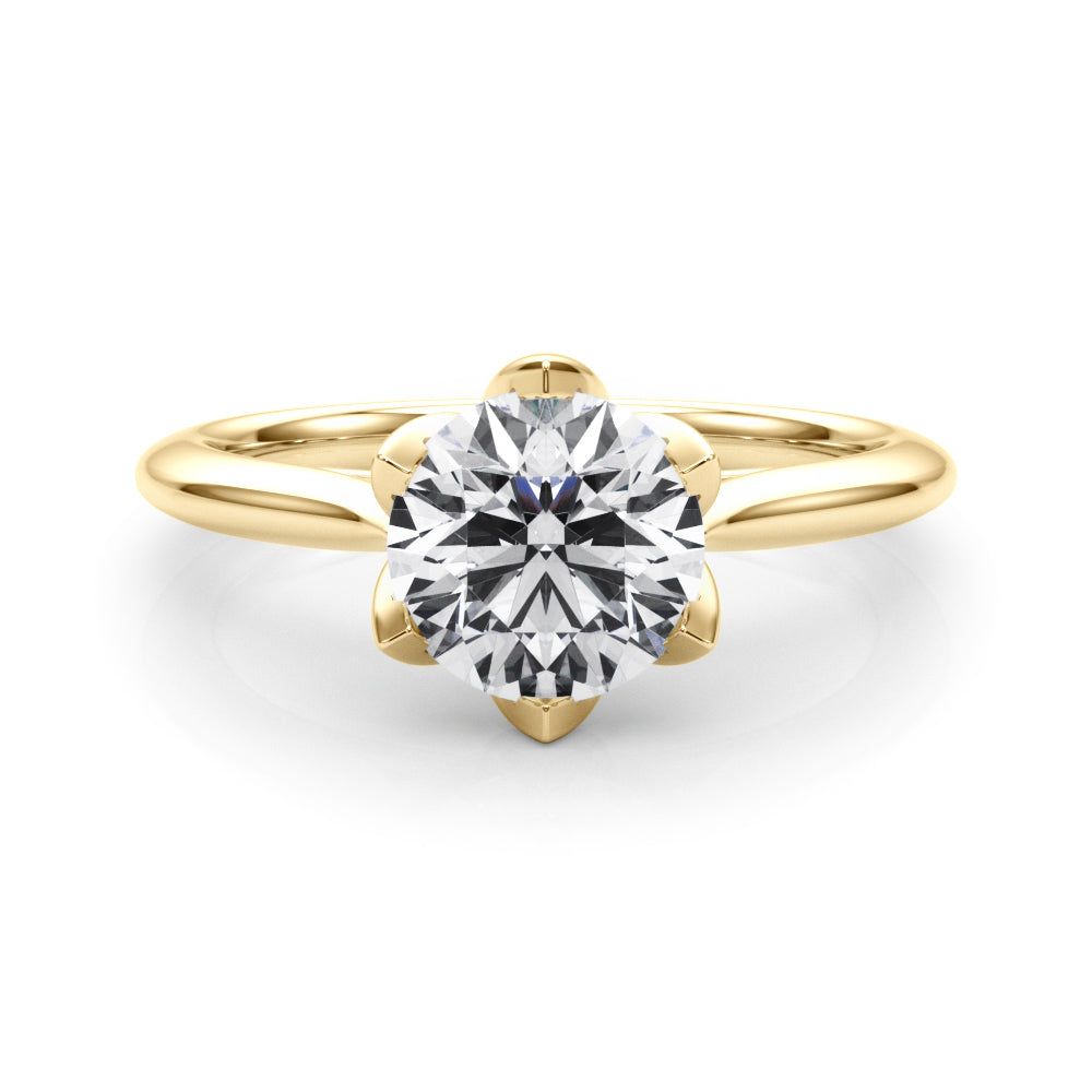 6-Prong Round Tulip Solitaire Engagement Ring