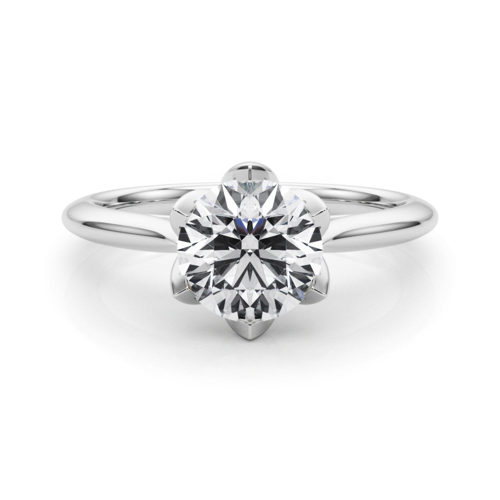 6-Prong Round Tulip Solitaire Engagement Ring