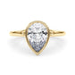 Bezel Set Pear Solitaire Engagement Ring