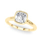 Bezel Set Cushion Solitaire Engagement Ring