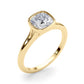 Bezel Set Cushion Solitaire Engagement Ring