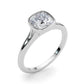 Bezel Set Cushion Solitaire Engagement Ring