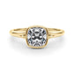 Bezel Set Cushion Solitaire Engagement Ring