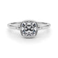 Bezel Set Cushion Solitaire Engagement Ring