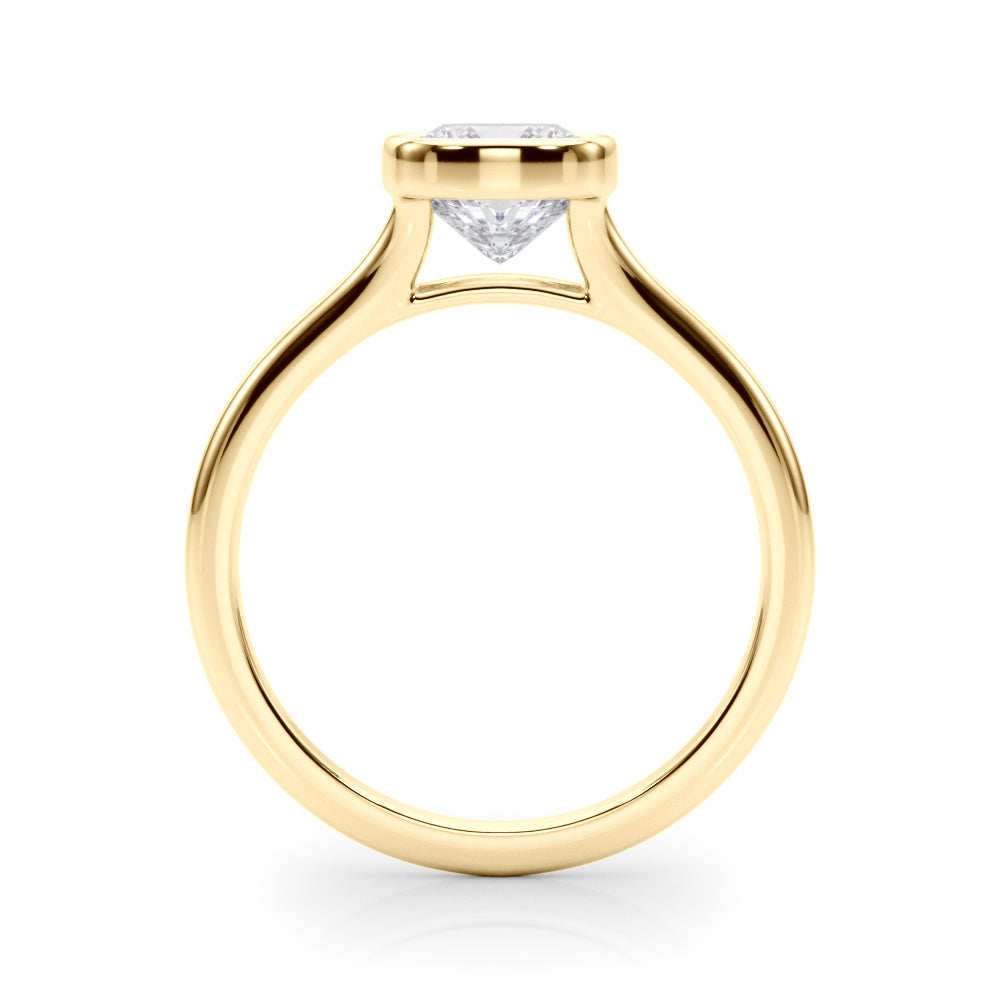 Bezel Set Cushion Solitaire Engagement Ring